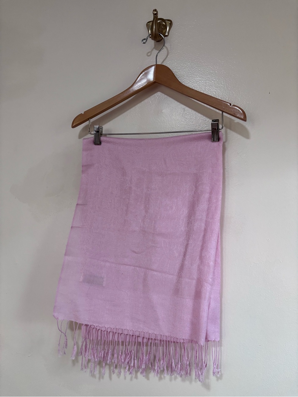 Pashmina Wool & Silk Fringe Wrap Boho Artsy Flowy Beach Coverup Festival Hippy